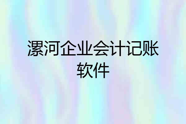 漯河企业会计记账软件