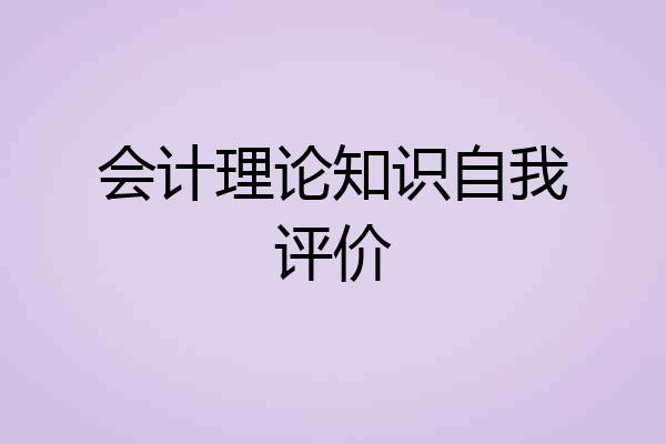 会计理论知识自我评价