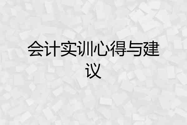 会计实训心得与建议
