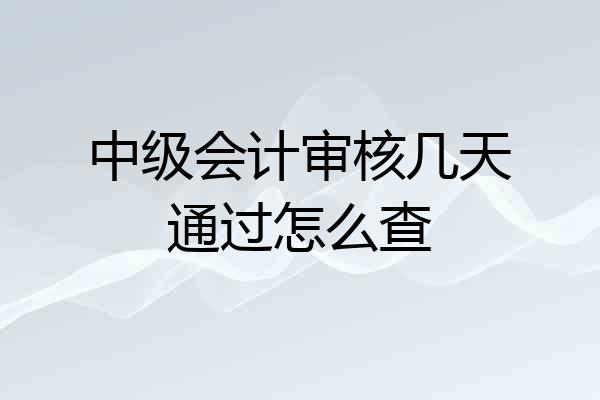 中级会计审核几天通过怎么查