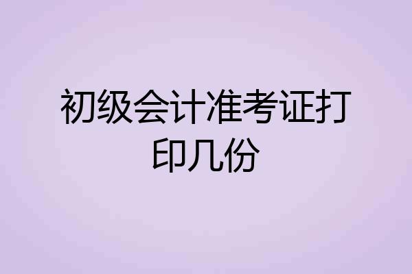 初级会计准考证打印几份