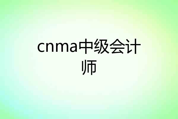 cnma中级会计师