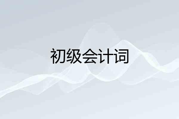 初级会计词