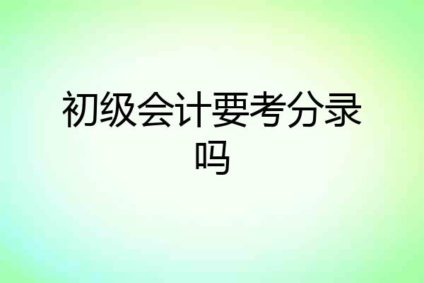 初级会计要考分录吗