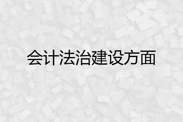 会计法治建设方面