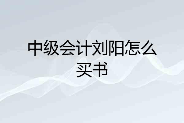 中级会计刘阳怎么买书