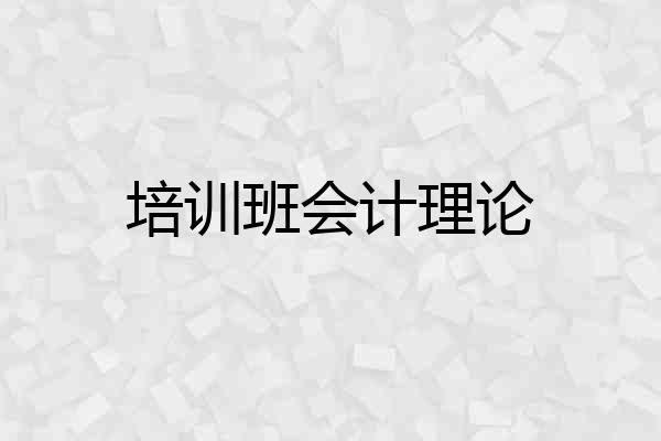培训班会计理论