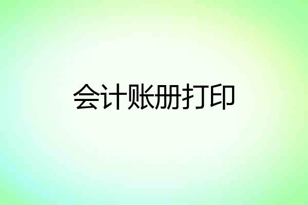 会计账册打印