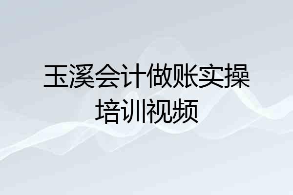 玉溪会计做账实操培训视频