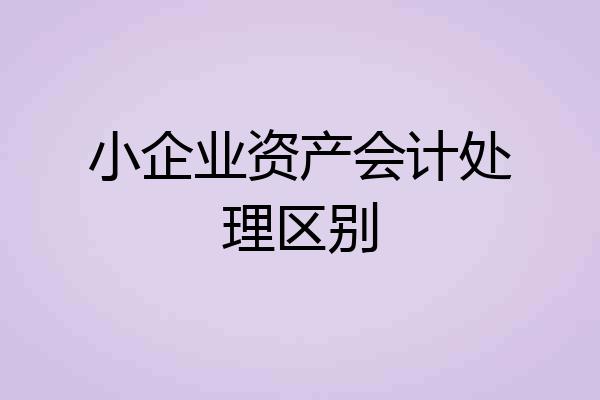 小企业资产会计处理区别