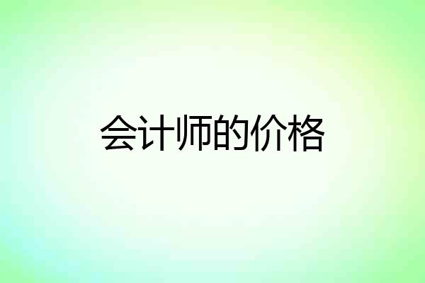 会计师的价格