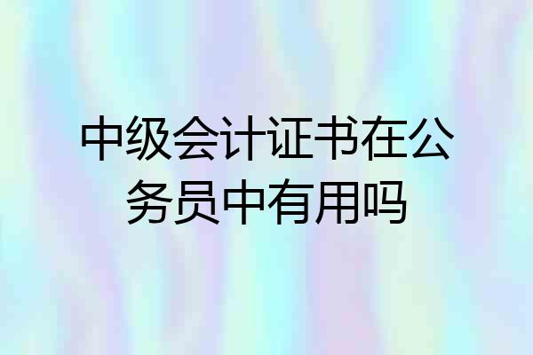 中级会计证书在公务员中有用吗