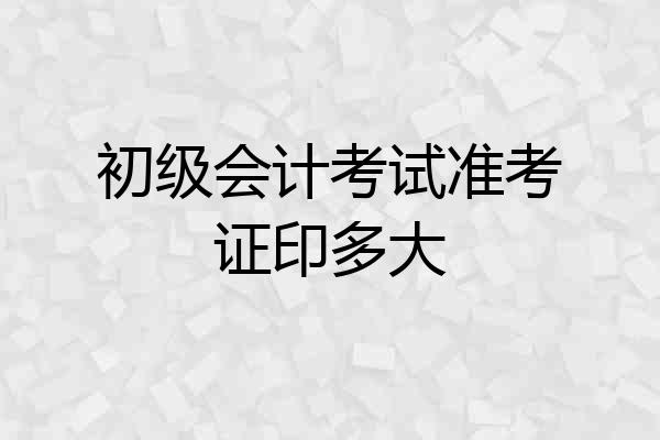 初级会计考试准考证印多大