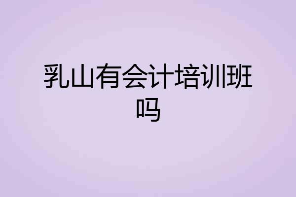 乳山有会计培训班吗
