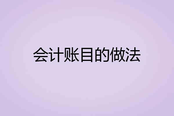 会计账目的做法