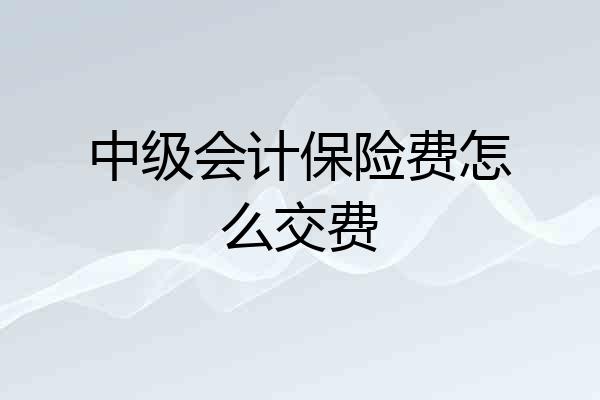中级会计保险费怎么交费