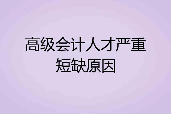 高级会计人才严重短缺原因