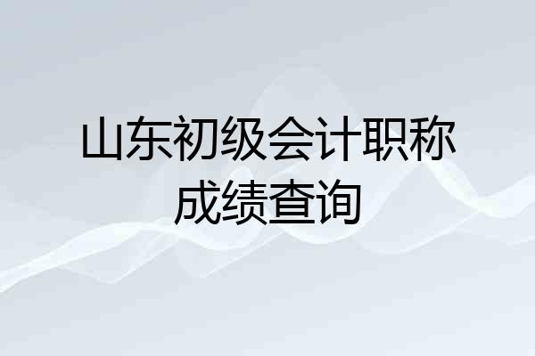 山东初级会计职称成绩查询