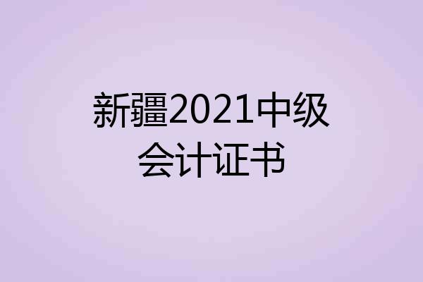 新疆2021中级会计证书