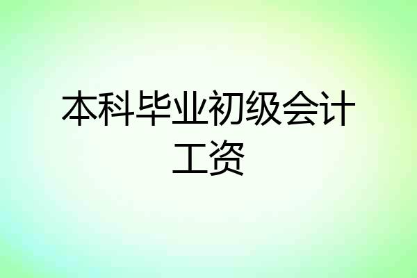 本科毕业初级会计工资
