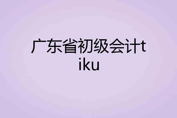 广东省初级会计tiku