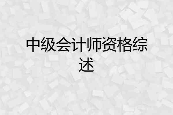 中级会计师资格综述