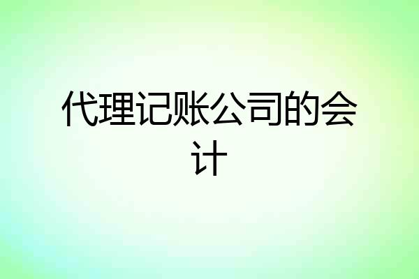 代理记账公司的会计