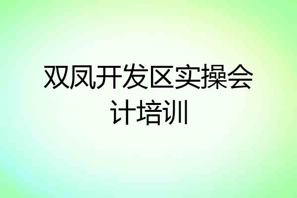 双凤开发区实操会计培训