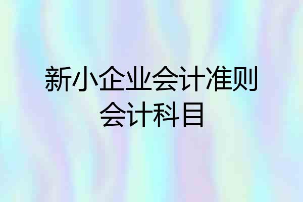 新小企业会计准则会计科目