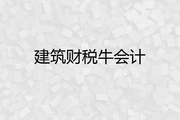 建筑财税牛会计