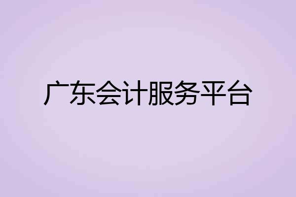 广东会计服务平台