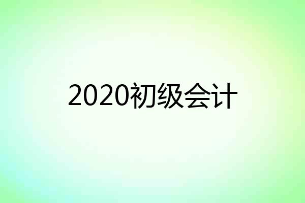 2020初级会计