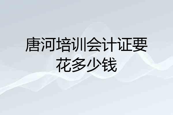 唐河培训会计证要花多少钱