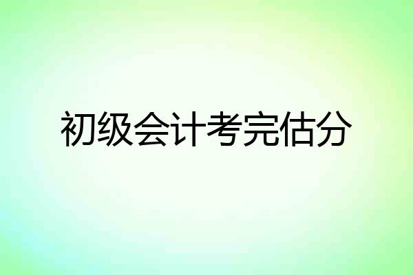 初级会计考完估分