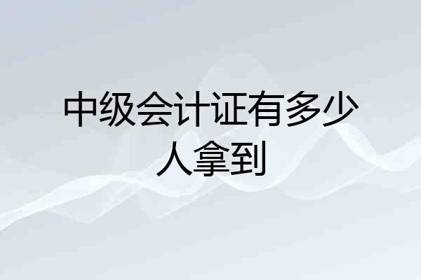 中级会计证有多少人拿到