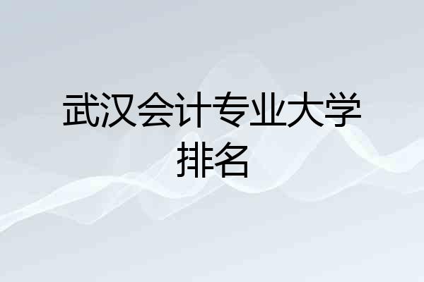 武汉会计专业大学排名