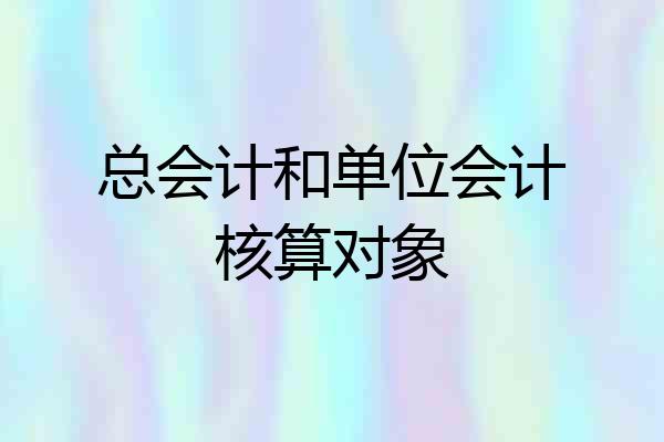 总会计和单位会计核算对象