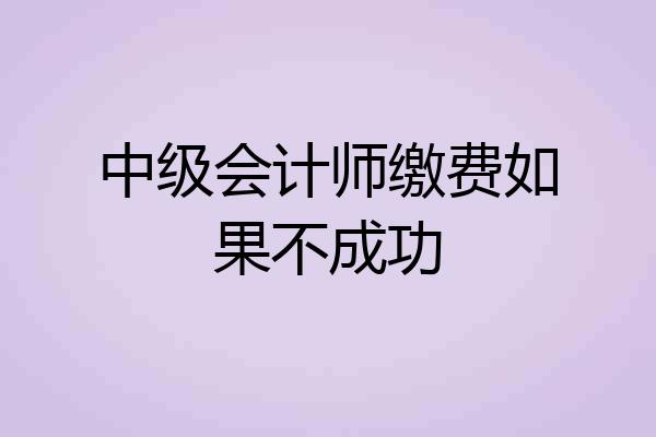 中级会计师缴费如果不成功