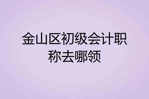 金山区初级会计职称去哪领