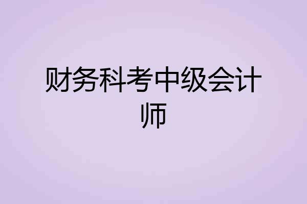 财务科考中级会计师