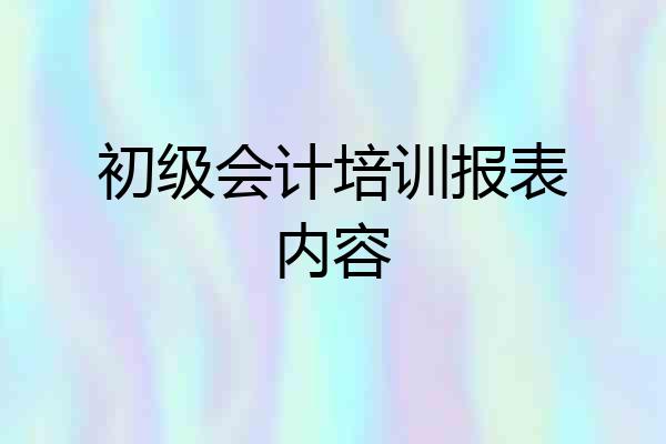 初级会计培训报表内容