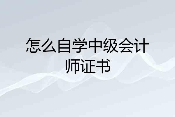怎么自学中级会计师证书