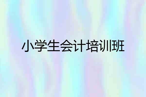 小学生会计培训班