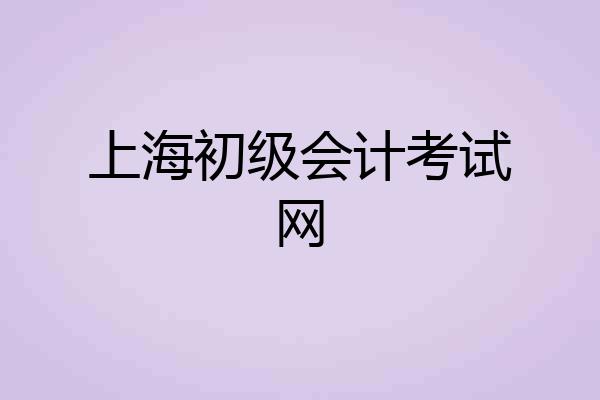 上海初级会计考试网