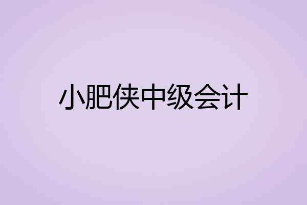 小肥侠中级会计