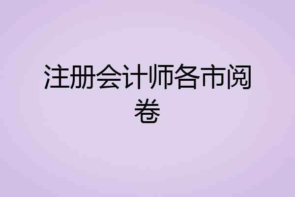注册会计师各市阅卷