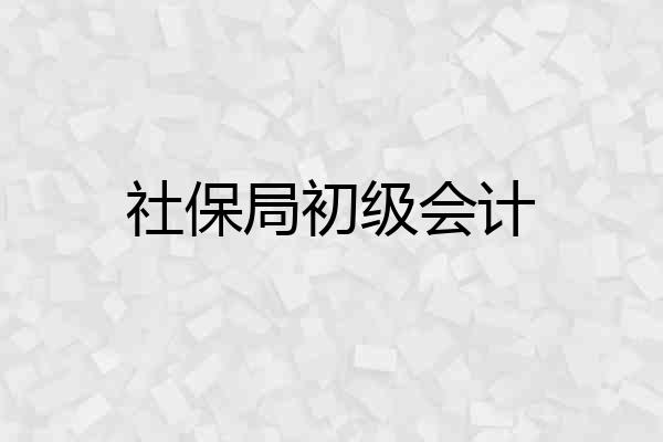 社保局初级会计