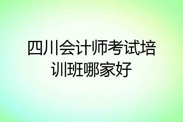 四川会计师考试培训班哪家好