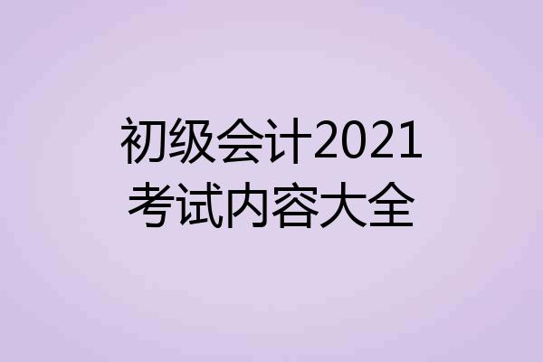 初级会计2021考试内容大全