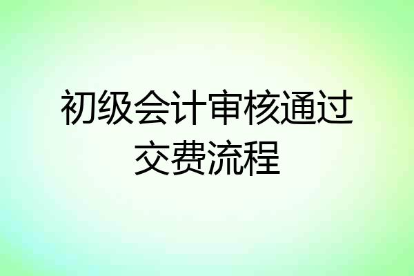 初级会计审核通过交费流程